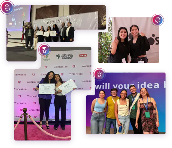 Collage de jóvenes participando en talleres, eventos y actividades de CONCORA